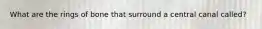 What are the rings of bone that surround a central canal called?