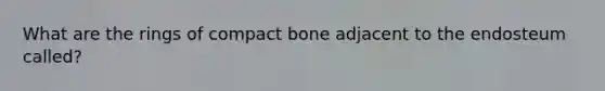 What are the rings of compact bone adjacent to the endosteum called?