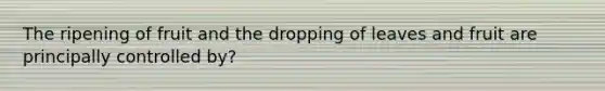 The ripening of fruit and the dropping of leaves and fruit are principally controlled by?