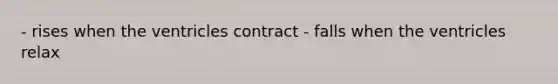 - rises when the ventricles contract - falls when the ventricles relax