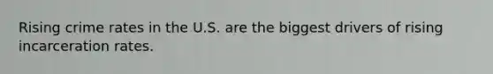 Rising crime rates in the U.S. are the biggest drivers of rising incarceration rates.