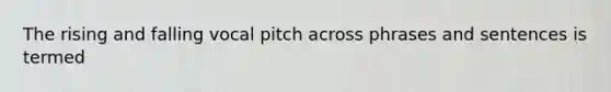 The rising and falling vocal pitch across phrases and sentences is termed