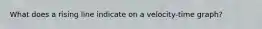 What does a rising line indicate on a velocity-time graph?