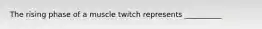 The rising phase of a muscle twitch represents __________