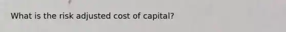 What is the risk adjusted cost of capital?