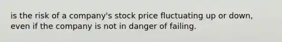 is the risk of a company's stock price fluctuating up or down, even if the company is not in danger of failing.