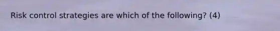 Risk control strategies are which of the following? (4)