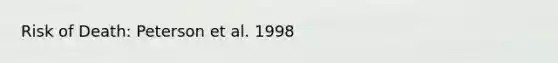 Risk of Death: Peterson et al. 1998