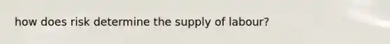 how does risk determine the supply of labour?