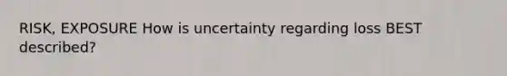 RISK, EXPOSURE How is uncertainty regarding loss BEST described?