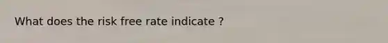 What does the risk free rate indicate ?