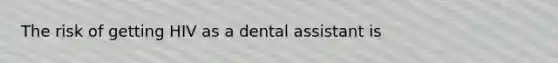 The risk of getting HIV as a dental assistant is