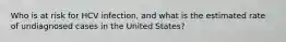 Who is at risk for HCV infection, and what is the estimated rate of undiagnosed cases in the United States?