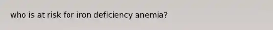 who is at risk for iron deficiency anemia?