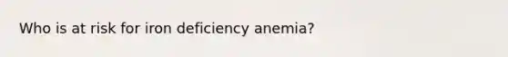 Who is at risk for iron deficiency anemia?