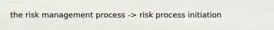 the risk management process -> risk process initiation