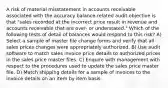 A risk of material misstatement in accounts receivable associated with the accuracy balance-related audit objective is that "sales recorded at the incorrect price result in revenue and accounts receivable that are over- or understated." Which of the following tests of detail of balances would respond to this risk? A) Select a sample of master file change forms and verify that all sales prices changes were appropriately authorized. B) Use audit software to match sales invoice price details to authorized prices in the sales price master files. C) Enquire with management with respect to the procedures used to update the sales price master file. D) Match shipping details for a sample of invoices to the invoice details on an item by item basis.