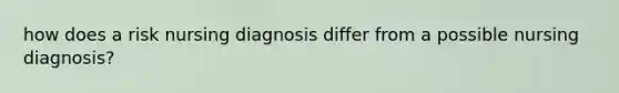 how does a risk nursing diagnosis differ from a possible nursing diagnosis?