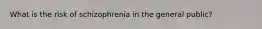 What is the risk of schizophrenia in the general public?