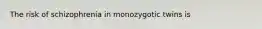 The risk of schizophrenia in monozygotic twins is