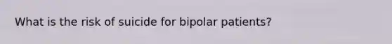 What is the risk of suicide for bipolar patients?