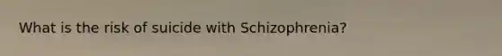 What is the risk of suicide with Schizophrenia?