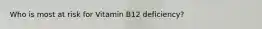 Who is most at risk for Vitamin B12 deficiency?
