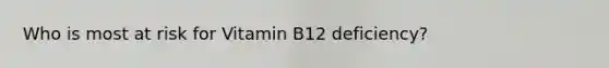 Who is most at risk for Vitamin B12 deficiency?