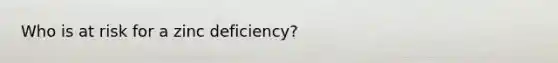 Who is at risk for a zinc deficiency?