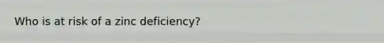 Who is at risk of a zinc deficiency?