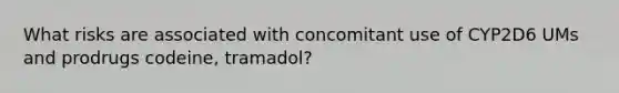 What risks are associated with concomitant use of CYP2D6 UMs and prodrugs codeine, tramadol?