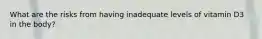What are the risks from having inadequate levels of vitamin D3 in the body?