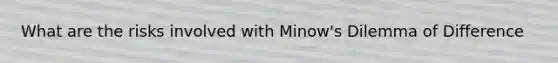 What are the risks involved with Minow's Dilemma of Difference