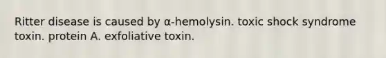 Ritter disease is caused by α-hemolysin. toxic shock syndrome toxin. protein A. exfoliative toxin.