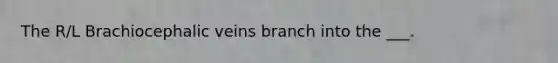 The R/L Brachiocephalic veins branch into the ___.