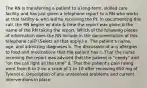 The RN is transferring a patient to a long-term, skilled care facility and has just given a telephone report to a RN who works at that facility & who will be receiving the Pt. In documenting this call, the RN begins w/ date & time the report was given & the name of the RN taking the report. Which of the following pieces of information does the RN include in the documentation of this telephone call? (Select all that apply.) a. The patient's name, age, and admitting diagnoses b. The discussion of any allergies to food and medications that the patient has c. That the nurse receiving the report was advised that the patient is "needy" and "on the call light all the time" d. That the patient's pain rating went from 8 to 2 on a scale of 1 to 10 after receiving 650 mg of Tylenol e. Description of any unresolved problems and current interventions in place