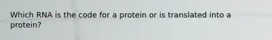 Which RNA is the code for a protein or is translated into a protein?