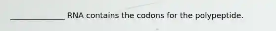 ______________ RNA contains the codons for the polypeptide.