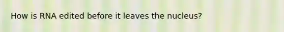 How is RNA edited before it leaves the nucleus?