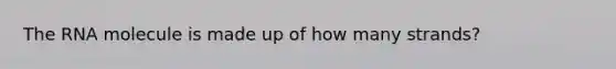 The RNA molecule is made up of how many strands?