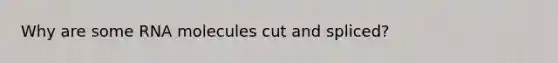 Why are some RNA molecules cut and spliced?