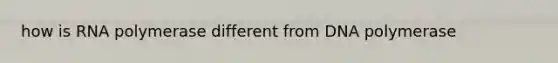 how is RNA polymerase different from DNA polymerase