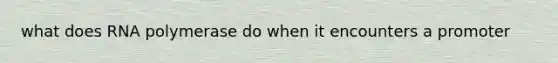 what does RNA polymerase do when it encounters a promoter