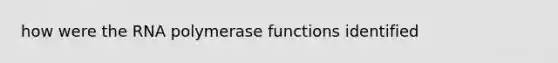 how were the RNA polymerase functions identified