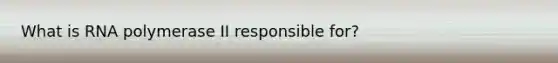 What is RNA polymerase II responsible for?