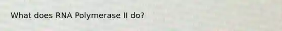 What does RNA Polymerase II do?