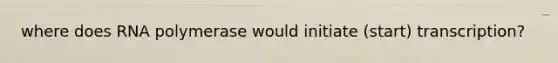where does RNA polymerase would initiate (start) transcription?