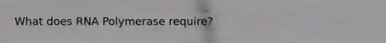 What does RNA Polymerase require?