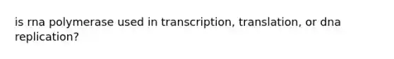 is rna polymerase used in transcription, translation, or dna replication?