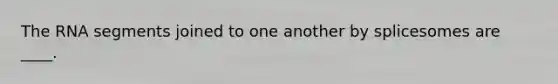 The RNA segments joined to one another by splicesomes are ____.
